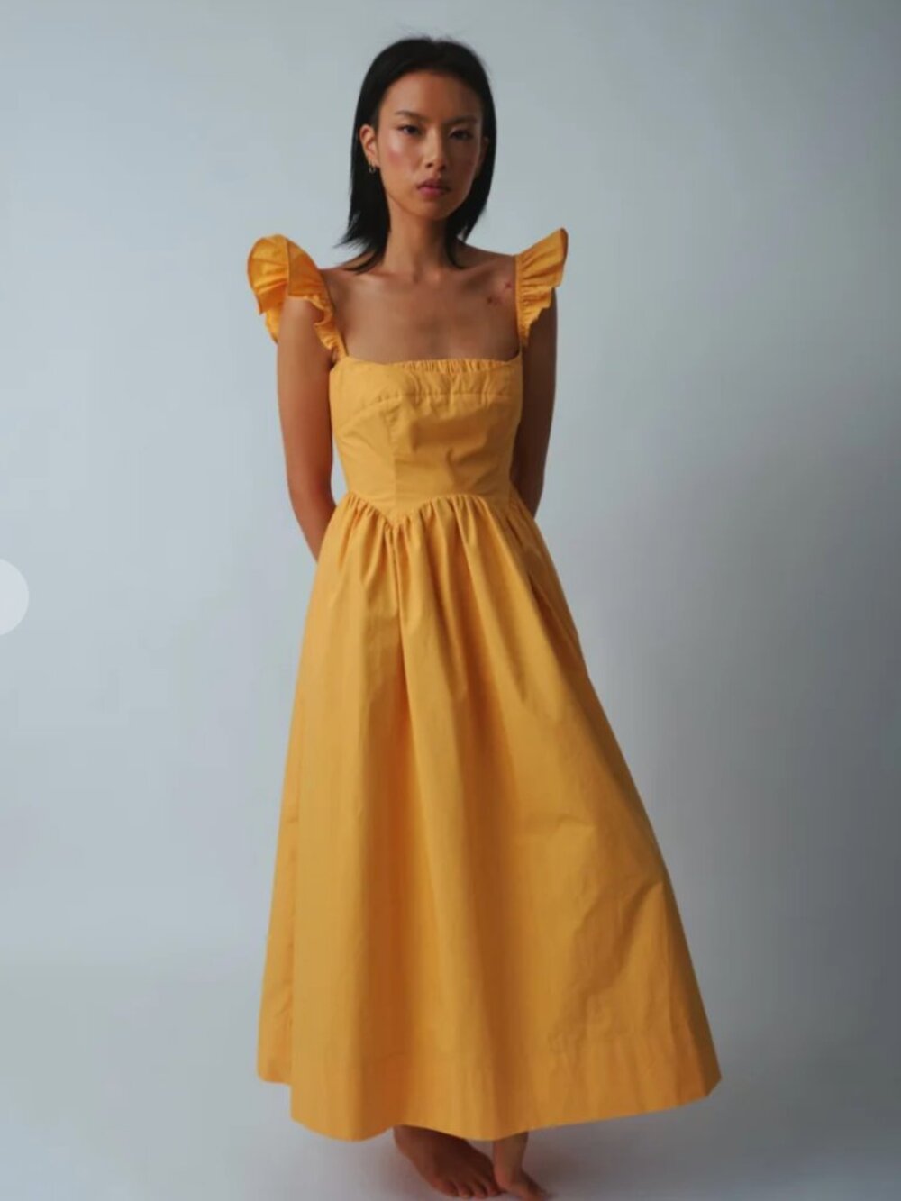 Allina Liu Chai Dress, Color Yolk, SX XS NWOT